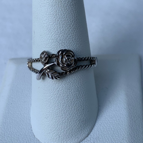 Vintage Designer NV Sterling Silver Boho Rose Ring - Picture 2 of 5